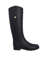 Women's Refined Gold Trim Riding Boot Black