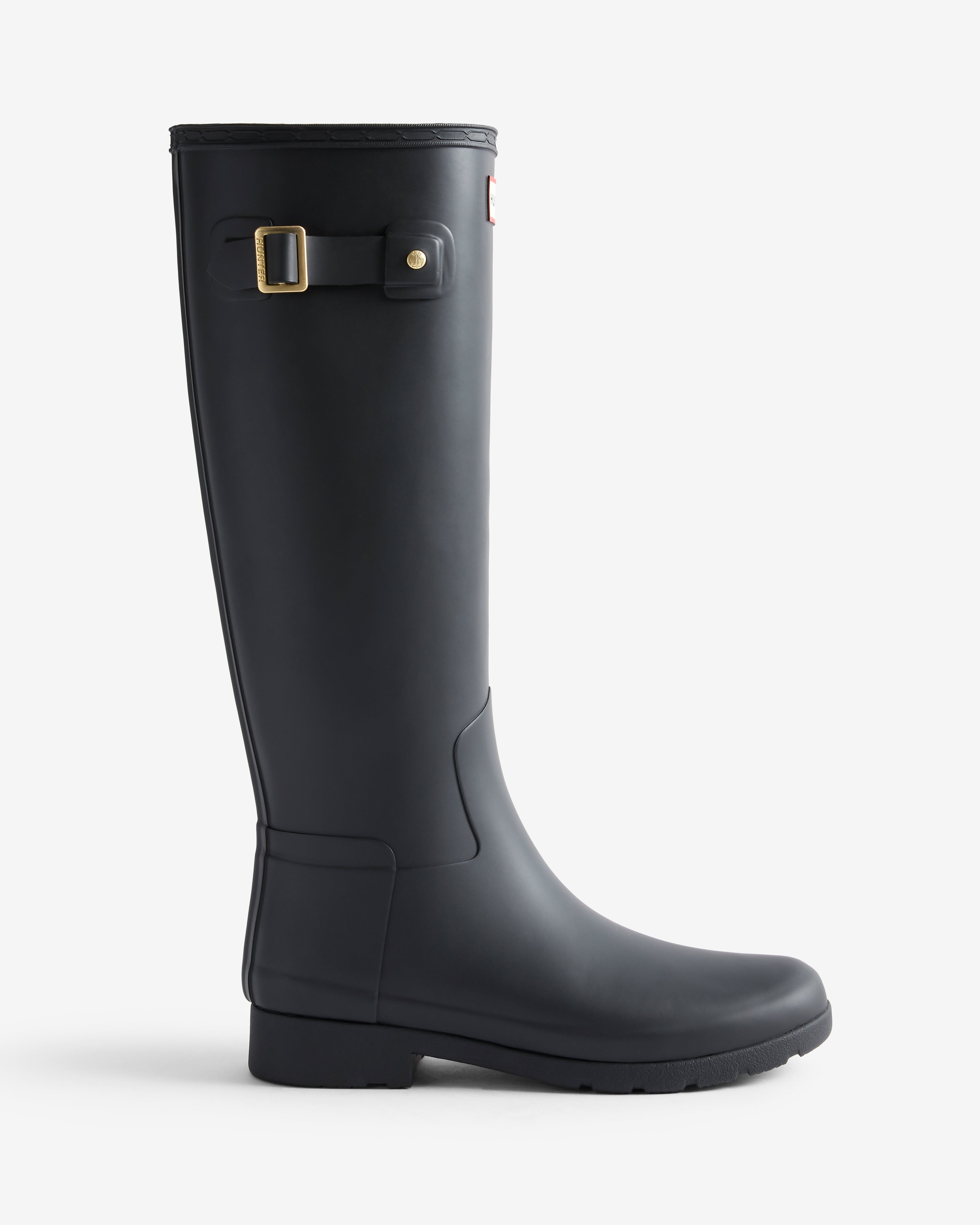 【HUNTER】　Women Ref tall Stud Back Boot Women's Refined Gold Trim Tall Boot Black – Hunter Boots