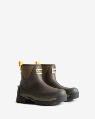 Women's GANNI X Hunter Balmoral Ankle Boot Chocolate Brown/Military Olive