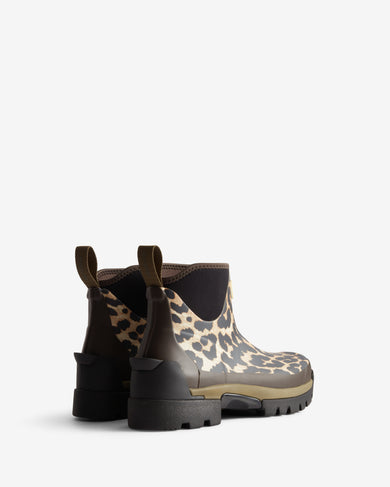 Women's GANNI X Hunter Balmoral Ankle Boot Leopard Print/Black