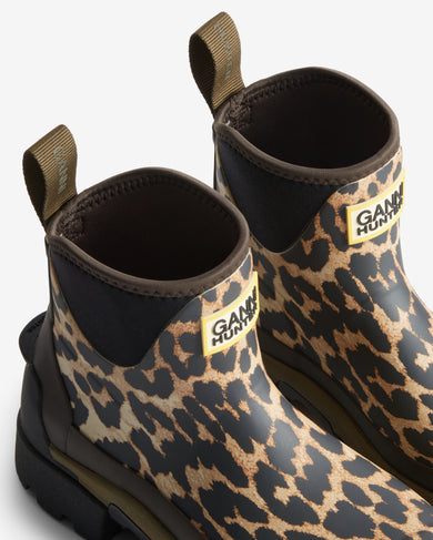 Women's GANNI X Hunter Balmoral Ankle Boot Leopard Print/Black