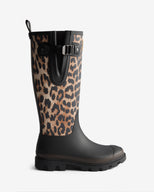 Unisex GANNI x Hunter Downpour Tall Adjustable Wellington Boot Leopard/Black