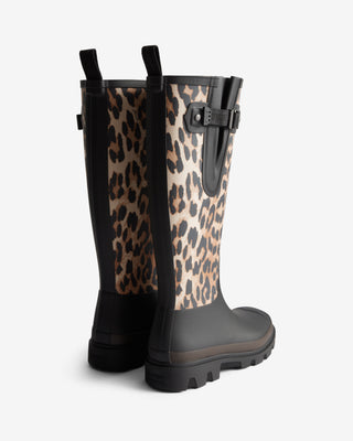 Unisex GANNI x Hunter Downpour Tall Adjustable Wellington Boot Leopard/Black