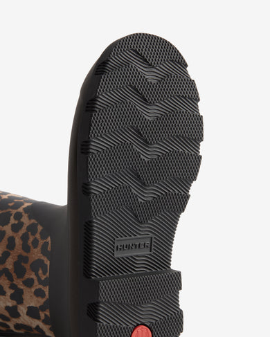 Unisex GANNI x Hunter Downpour Tall Adjustable Wellington Boot Leopard/Black