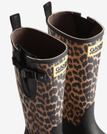 Unisex GANNI x Hunter Downpour Tall Adjustable Wellington Boot Leopard/Black