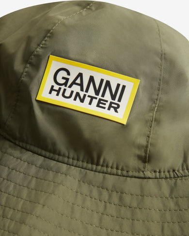 Unisex GANNI x Hunter Waterproof Bucket Hat Green