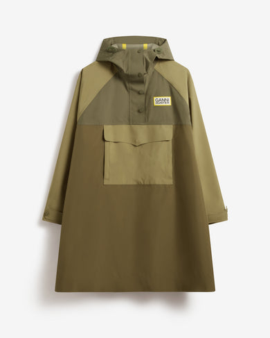 Unisex GANNI x Hunter Waterproof Poncho Green