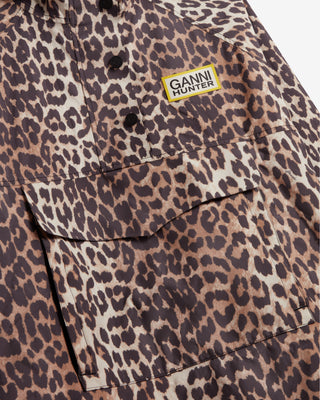 Unisex GANNI x Hunter Waterproof Poncho Leopard