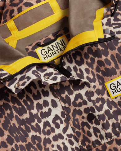 Unisex GANNI x Hunter Waterproof Poncho Leopard