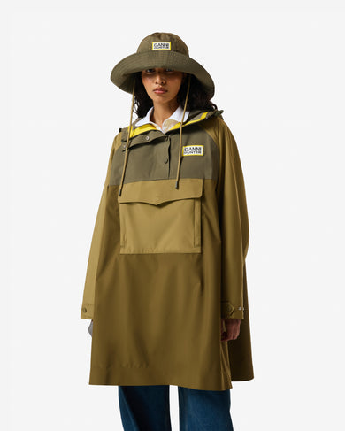 Unisex GANNI x Hunter Waterproof Poncho Green