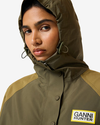 Unisex GANNI x Hunter Waterproof Poncho Green