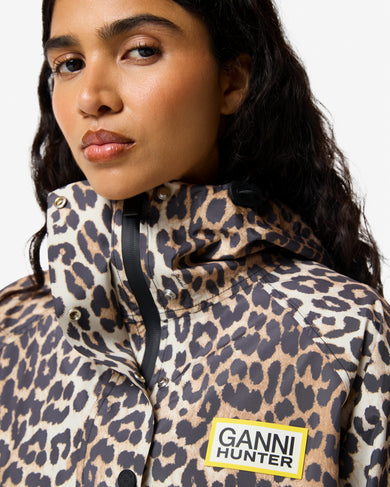 Unisex GANNI x Hunter Waterproof Poncho Leopard
