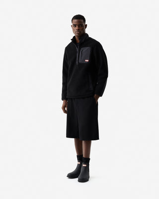Men's Athol Half Zip Borg Fleece Jacket Black