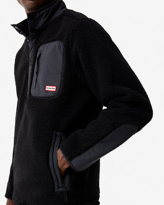 Men's Athol Half Zip Borg Fleece Jacket Black