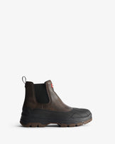 Mens Chelsea Duck Boot Distressed Black/Chocolate Brown