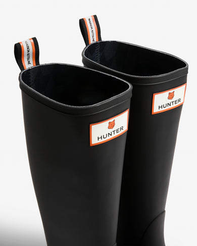 Maison Kitsuné x Hunter Unisex Downpour Tall Boots Black