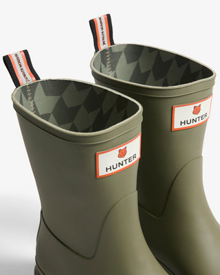 Maison Kitsuné x Hunter Unisex Downpour Short Boots Laurel Green
