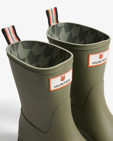 Maison Kitsuné x Hunter Unisex Downpour Short Boots Laurel Green
