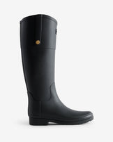 Women's Refined Gold Trim Riding Boot Black
