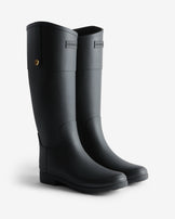 Women's Refined Gold Trim Riding Boot Black