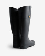 Women's Refined Gold Trim Riding Boot Black