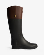 Women's Refined Gold Trim Riding Boot Black/Brown Bolt