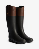Women's Refined Gold Trim Riding Boot Black/Brown Bolt