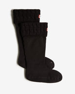6 Stitch Cable Tall Boot Sock Black