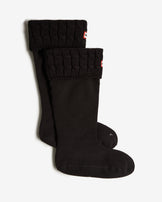 6 Stitch Cable Tall Boot Sock Black