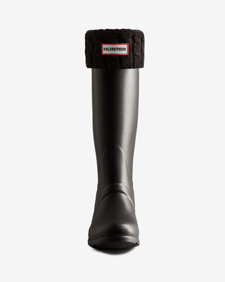 6 Stitch Cable Tall Boot Sock Black