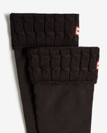 6 Stitch Cable Tall Boot Sock Black