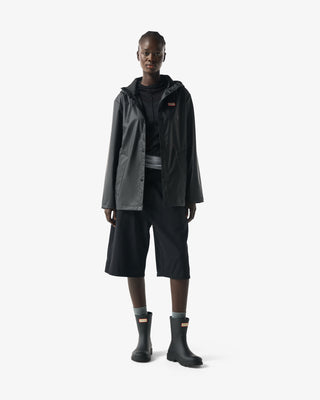 Unisex Downpour Izzy Pu Hooded Jacket Black