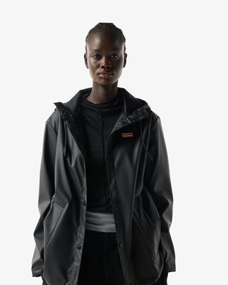 Unisex Downpour Izzy Pu Hooded Jacket Black