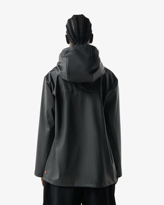 Unisex Downpour Izzy Pu Hooded Jacket Black