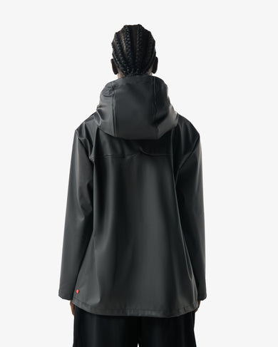 Unisex Downpour Izzy Pu Hooded Jacket Black