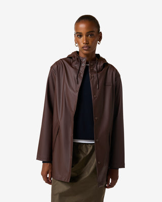 Unisex Downpour Jo PU Raincoat Chocolate Brown
