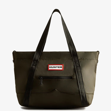Nylon Midi Topclip Tote Dark Olive
