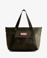Nylon Midi Topclip Tote Dark Olive