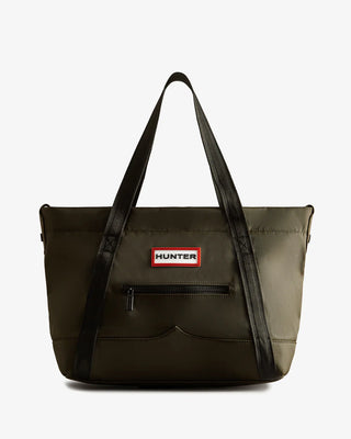 Nylon Midi Topclip Tote Dark Olive