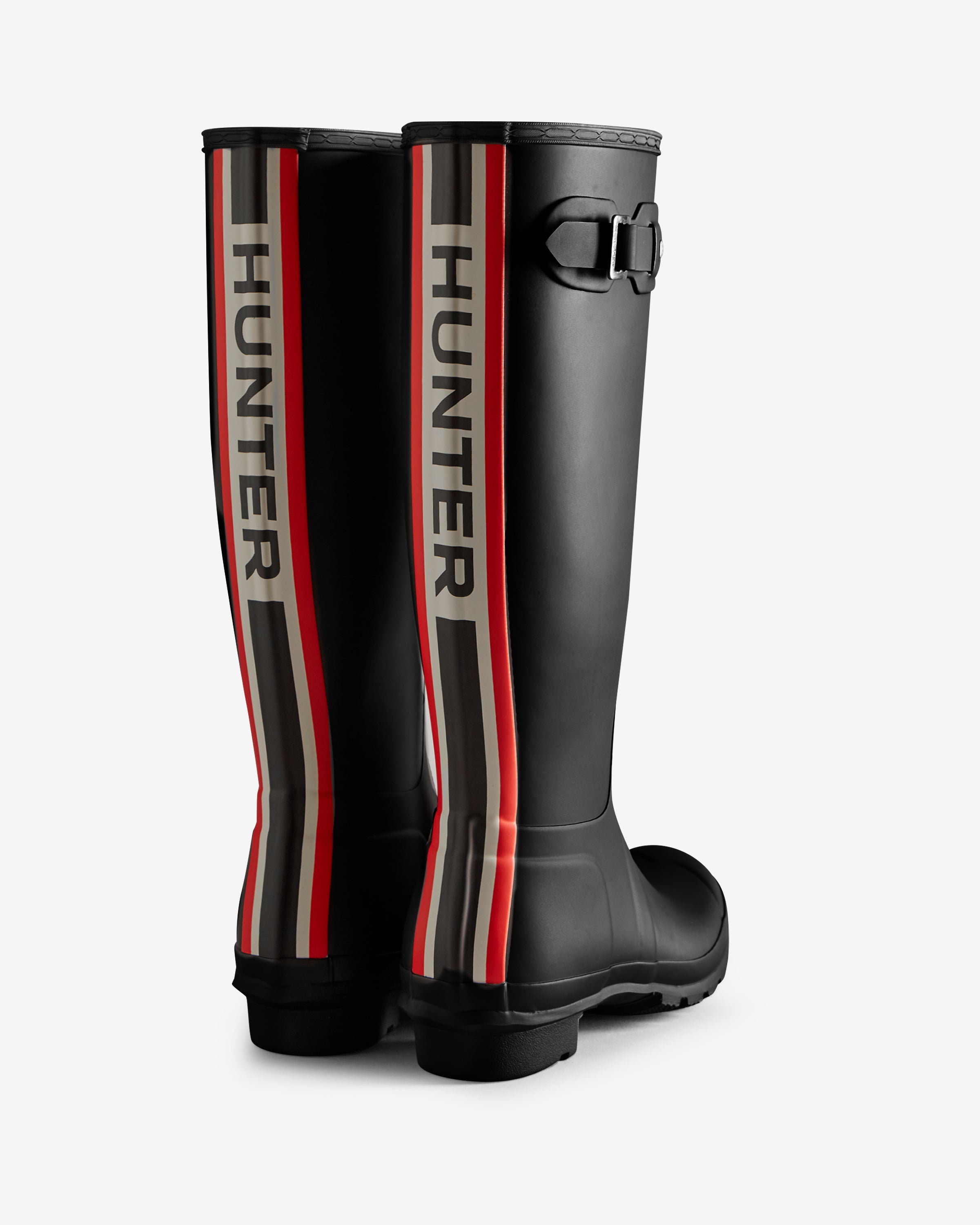 Women's Original Tall Tri Colour Logo Boot Black – Hunter Boots