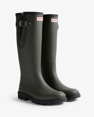 Unisex Downpour Adjustable Boot Dark Olive/Black