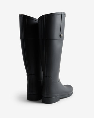 Women's Refined Gold Trim Riding Boot Black
