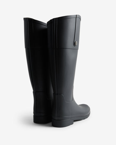 Women's Refined Gold Trim Riding Boot Black