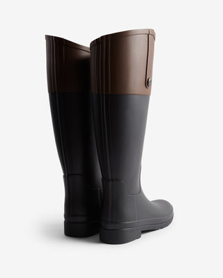 Women's Refined Riding Boot Mid Sheen Black/Bolt Brown