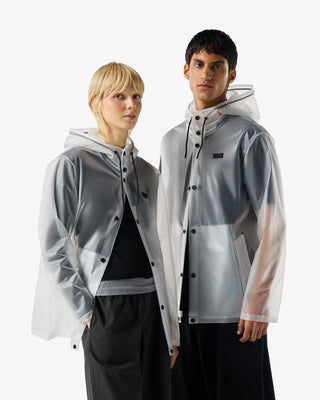 Unisex Downpour Izzy Pu Hooded Jacket Clear Matte
