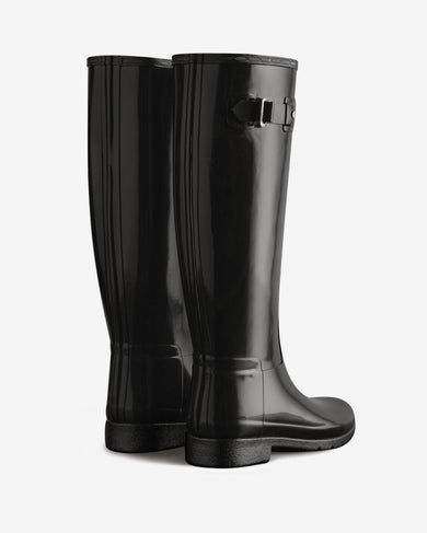 Women's Refined Tall Gloss Boot Black