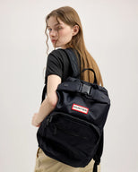 Large Nylon Pioneer Top Clip Backpack Black