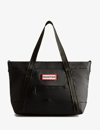 Nylon Midi Topclip Tote Black