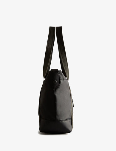 Nylon Midi Topclip Tote Black