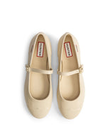 Women's Refined Mary Jane Buckle Ballerina Gloss Canvas Cream